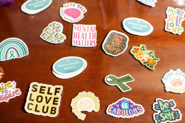 Mental health stickers including self love club design for adolescent and teen therapy in Columbus and Troy, Ohio